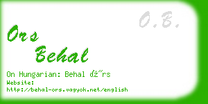 ors behal business card
